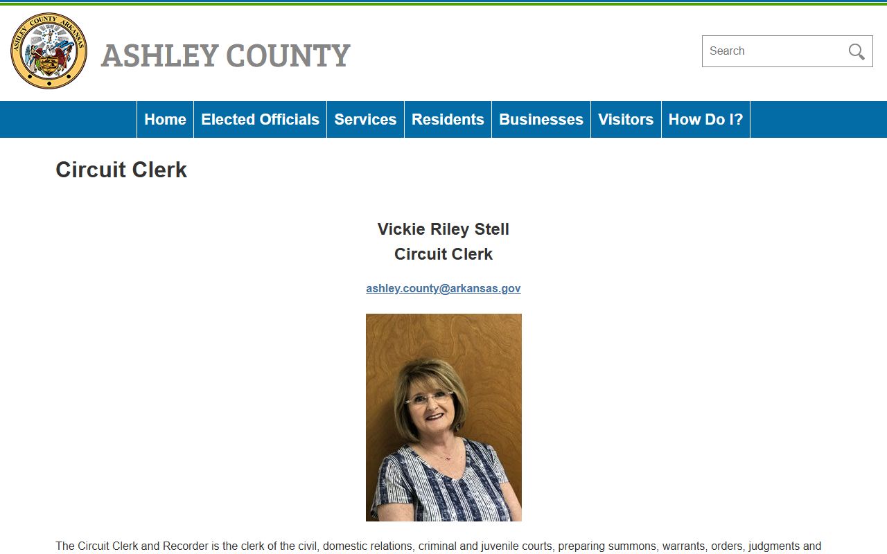 Ashley County circuit clerk obituary and court records