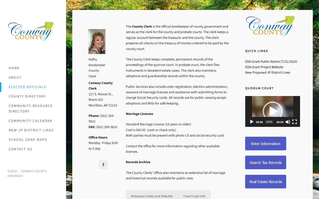 Conway County Arkansas obituary records county clerk website