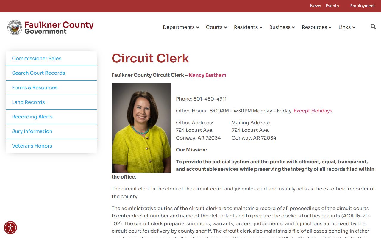 Faulkner County circuit clerk obituary records portal