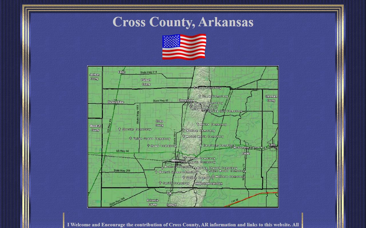 Cross County obituary records ARGenWeb page