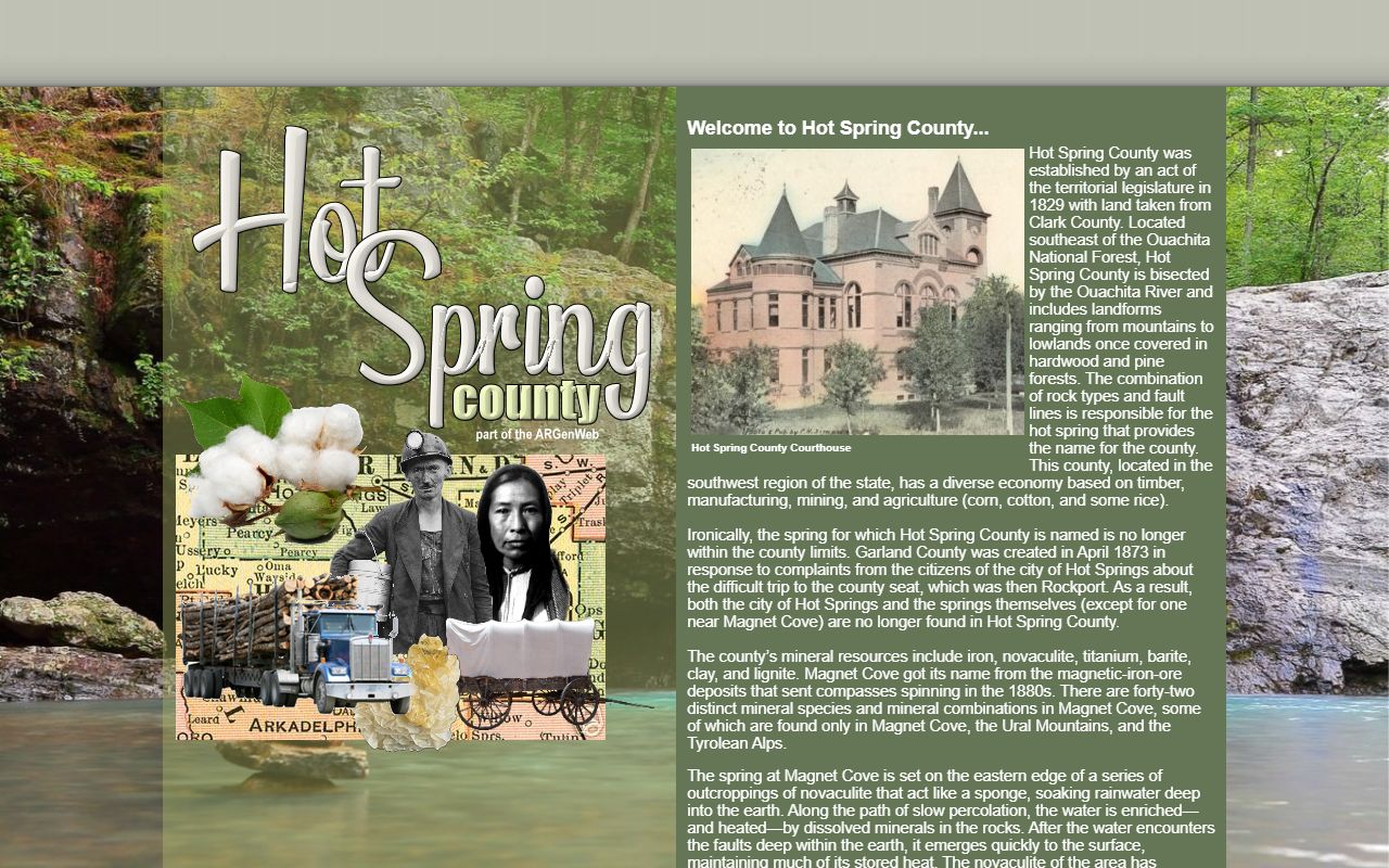 Hot Spring County obituary records ARGenWeb page