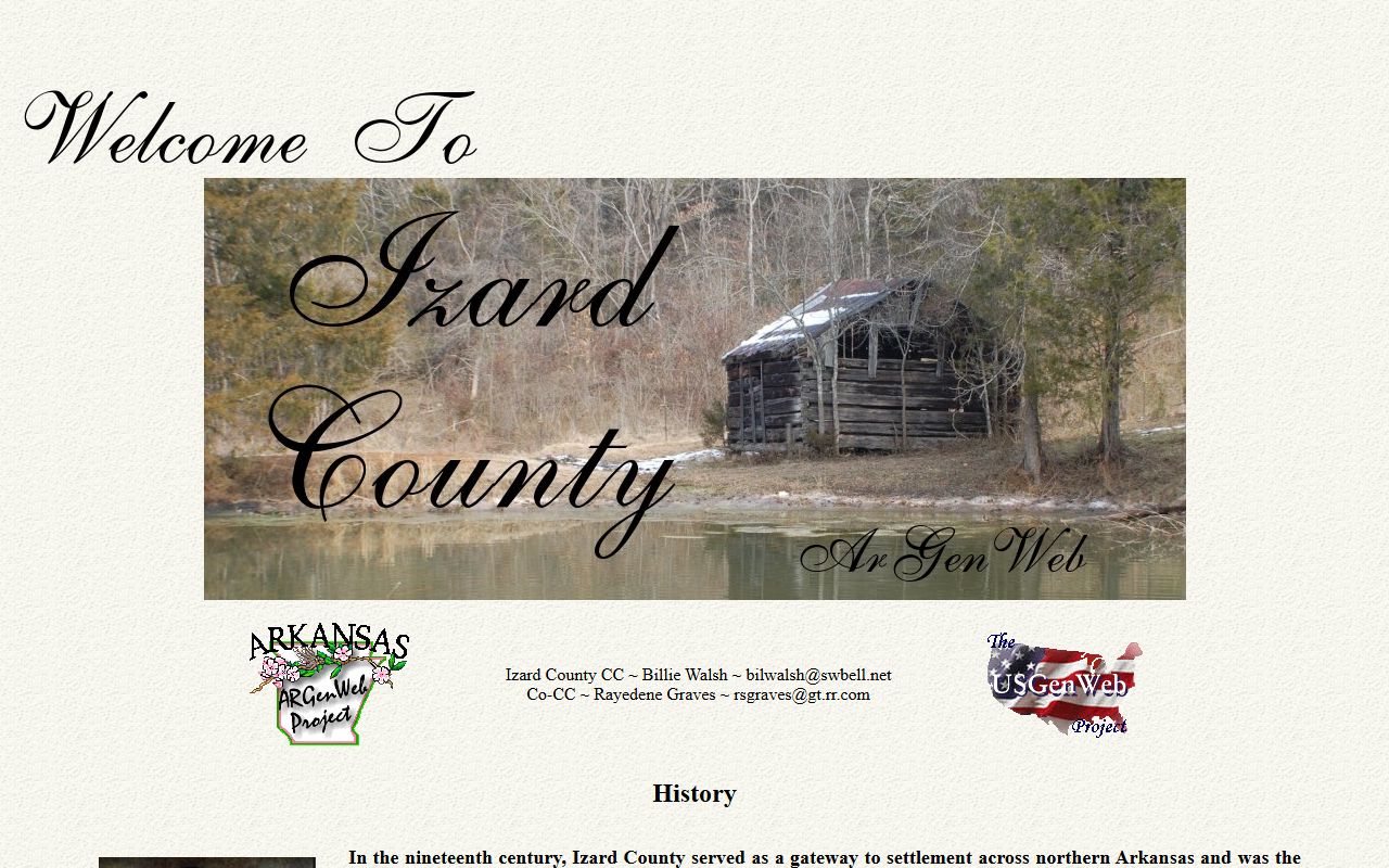 Izard County obituary records ARGenWeb page
