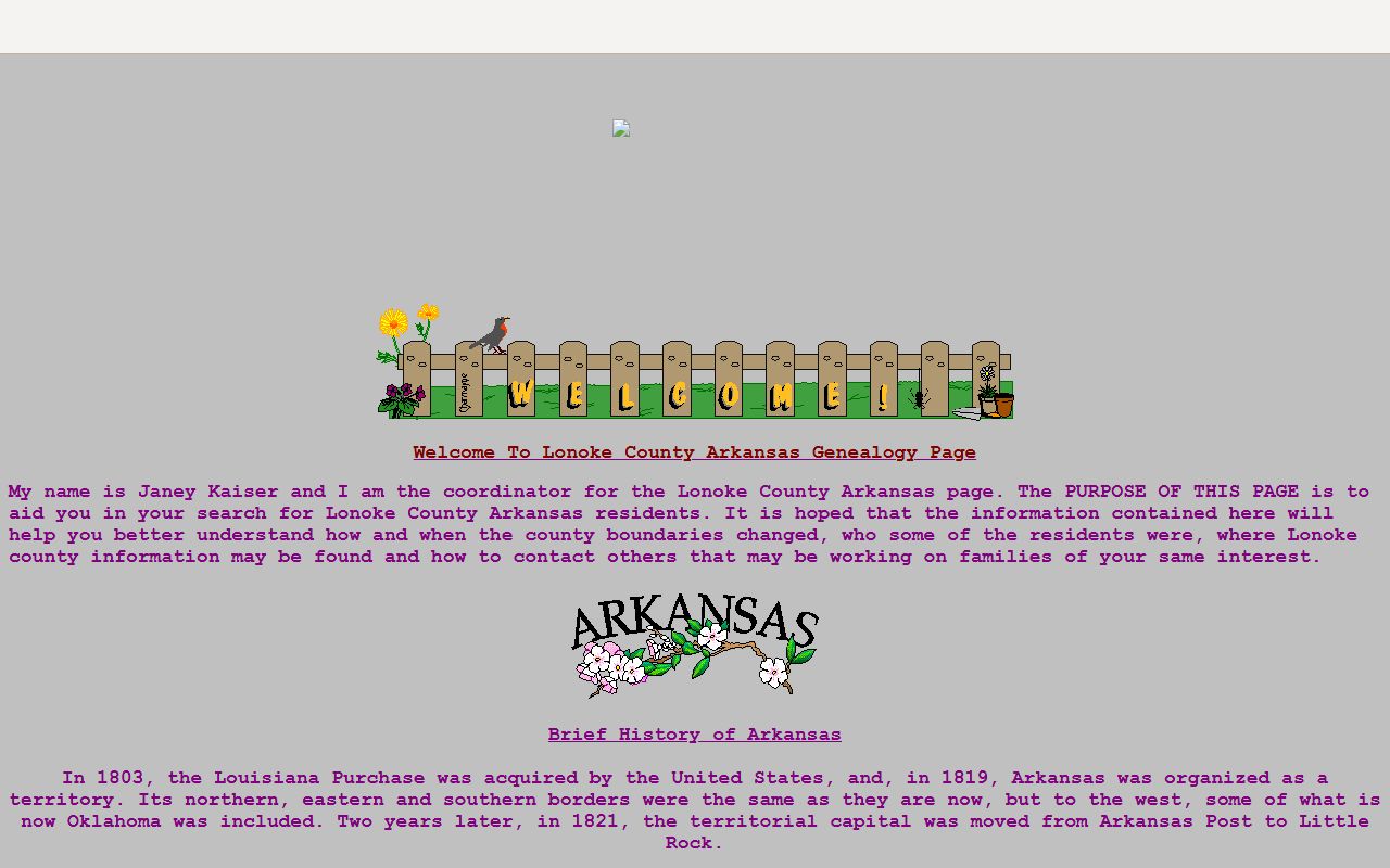 Lonoke County Arkansas obituary records ARGenWeb page