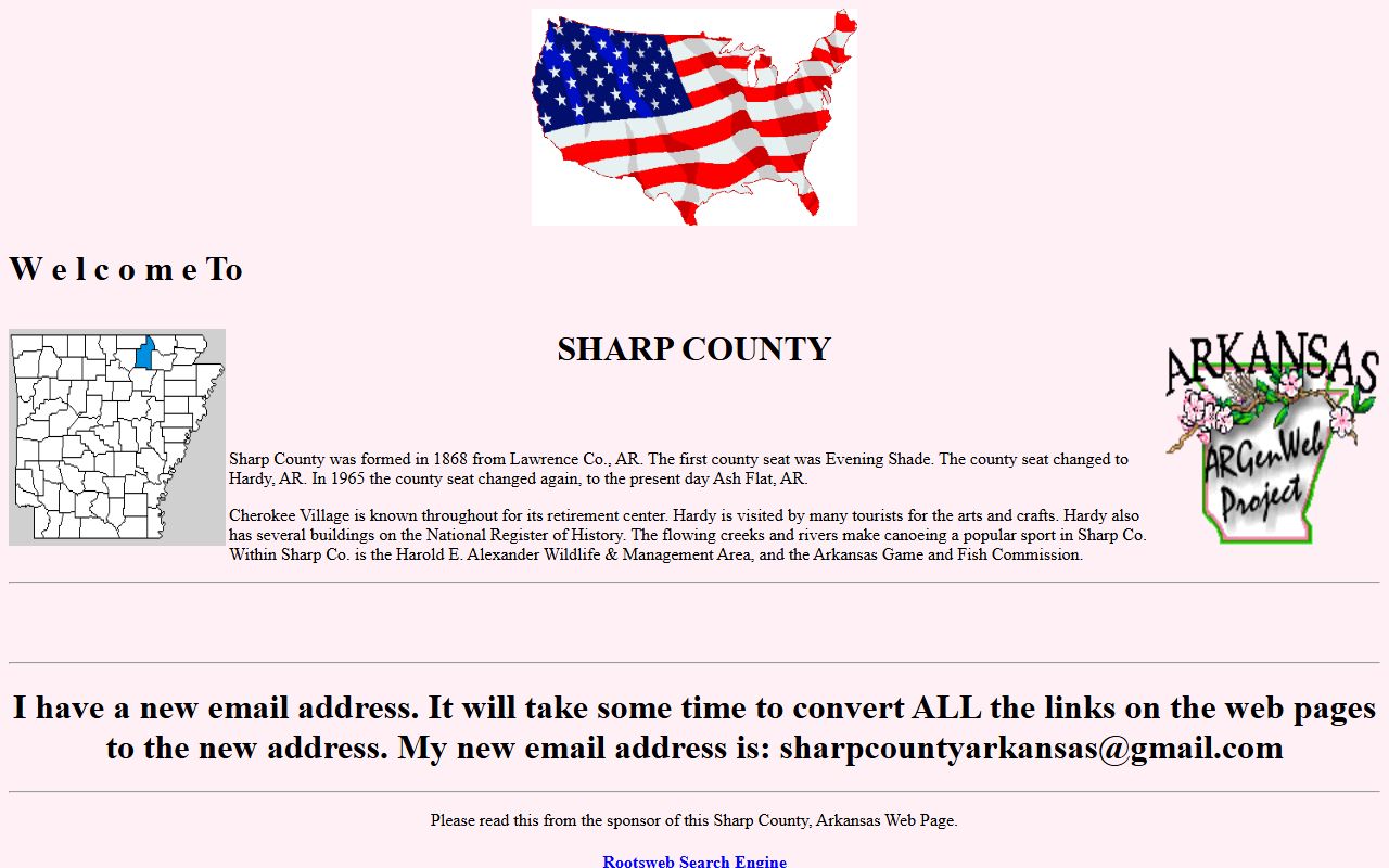 Sharp County obituary records ARGenWeb page