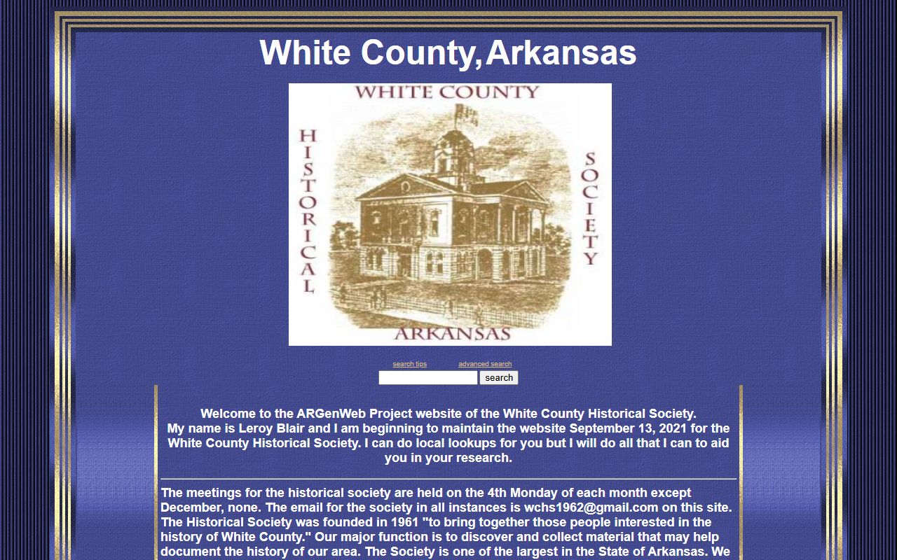 White County Arkansas obituary records ARGenWeb page