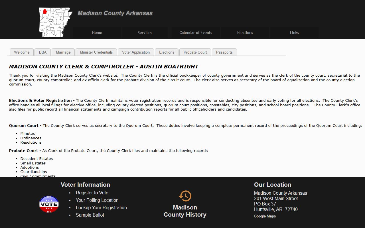 Madison County obituary records clerk website
