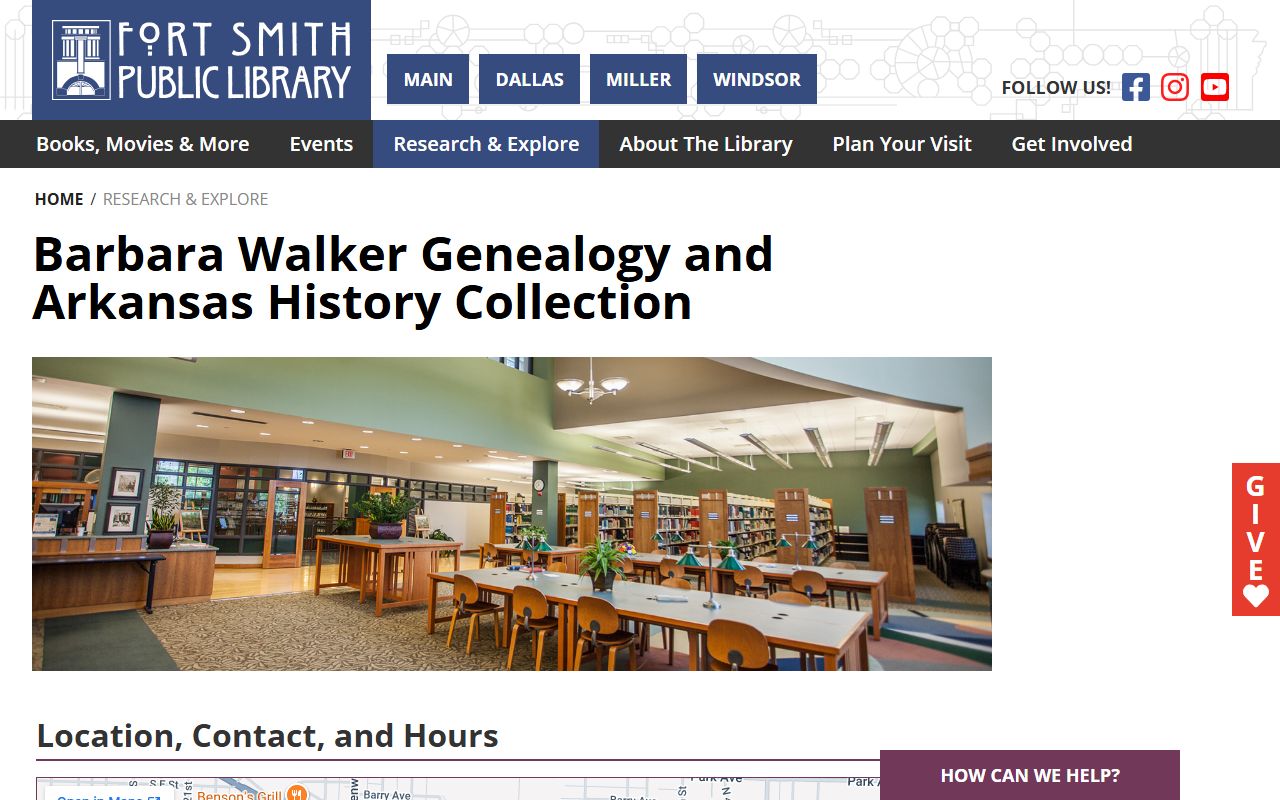 Fort Smith Public Library genealogy and obituary collection